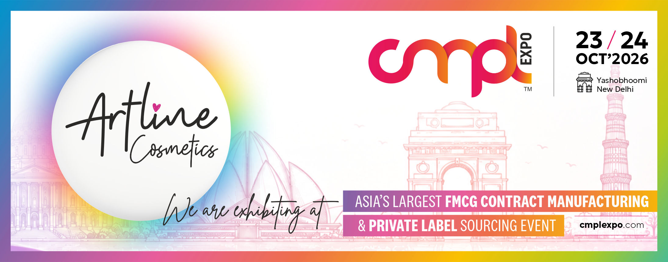 Artline Cosmetics at CMPL Expo, 23–24 Oct 2026, Yashobhoomi New Delhi